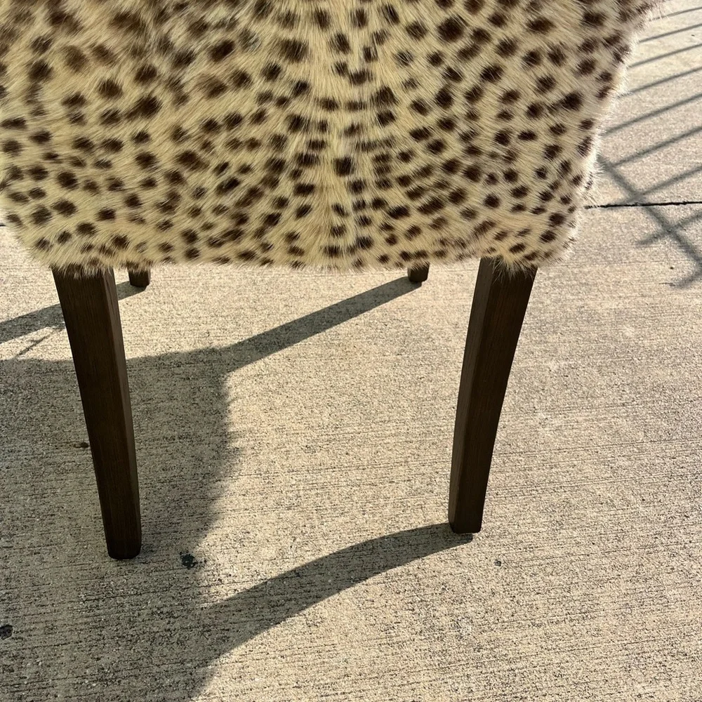 OKA goat hair Leopard Print Faux Fur Accent designup Houston Texas pick up only